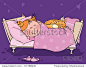 The little girl sleeps in the bed with cat 正版图片在线交易平台 - 海洛创意（HelloRF） - 站酷旗下品牌 - Shutterstock中国独家合作伙伴