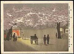 ※ Illustration ※ 一组日本浮世绘式的插画，来自浮世绘大师小林清亲的作品。用细腻的笔触描绘出夜的静谧。