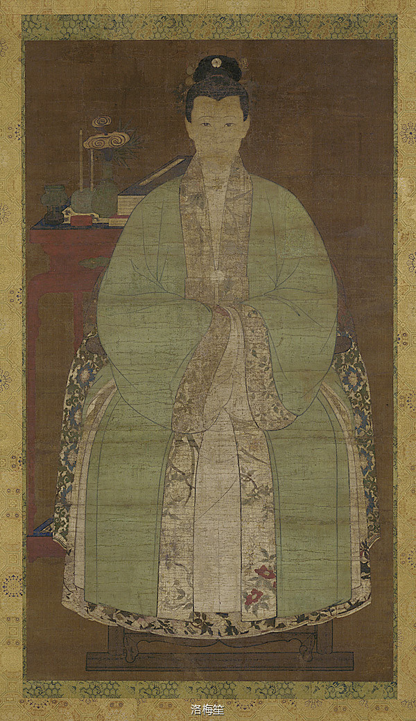 晚明容像裡身穿氅衣的女子