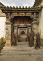 Old Chinese traditional gate At Tuan Shan Village, Yunnan Province, China: 