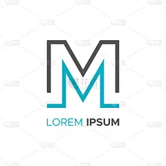 品牌名称,概念,线条,简单,平坦的,英文字母M,传媒,商务,几何形状,设计