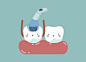 检查牙齿牙齿和牙齿的牙齿概念矢量图素材