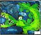 鳄鱼 砂纸 油画棒