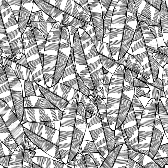 seamless-banana-leaf-pattern-background