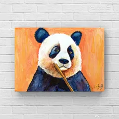 手绘水彩插画 大熊猫