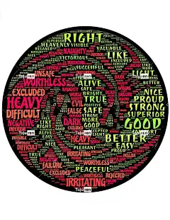 对立面 二元论 积极的 消极的 龙 红色的 绿色 偏振 极性