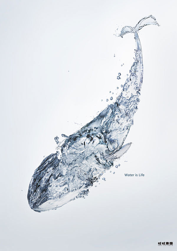 动物形状的创意水珠平面设计广告作品欣赏_...