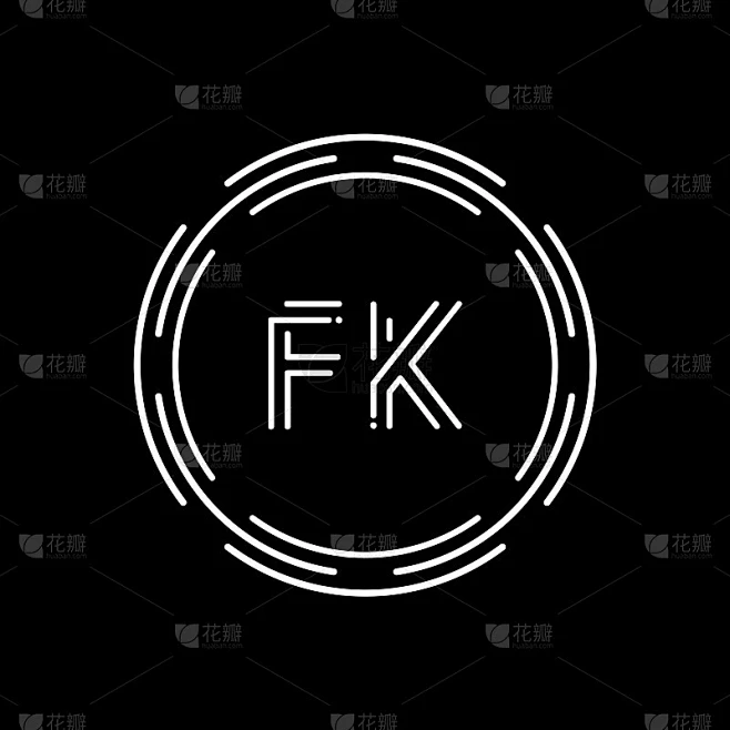 首字母FK标志设计矢量模板。创意链接字母FK标志向量素材-花瓣网