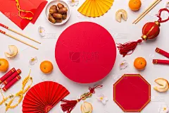 中国或农历新年的节日装饰用新鲜的橘子