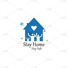 Stay home标识向量