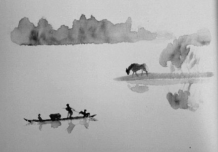 古风山水移舟泊烟渚日暮客愁新野旷天低树江清月近人