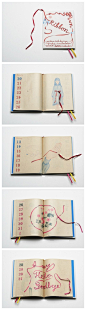 渡边良重绘本：《D-BROS CALENDAR》这是一本少女丝带日历绘本。美丽的女孩，真的丝带从绘本里飘出来，虚与实的转变，顿时灵动飘逸起来