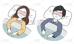 戴上眼罩睡觉