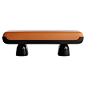 21st Century Contemporary Minimal Orange Velvet Bench Black Lacquered Base