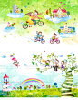 618卡通可爱手绘水彩亲子父母幸福一家人童话插画海报PSD设计素材-淘宝网