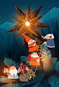 Christmas Card: Elves on Behance #采集大赛# #插画#