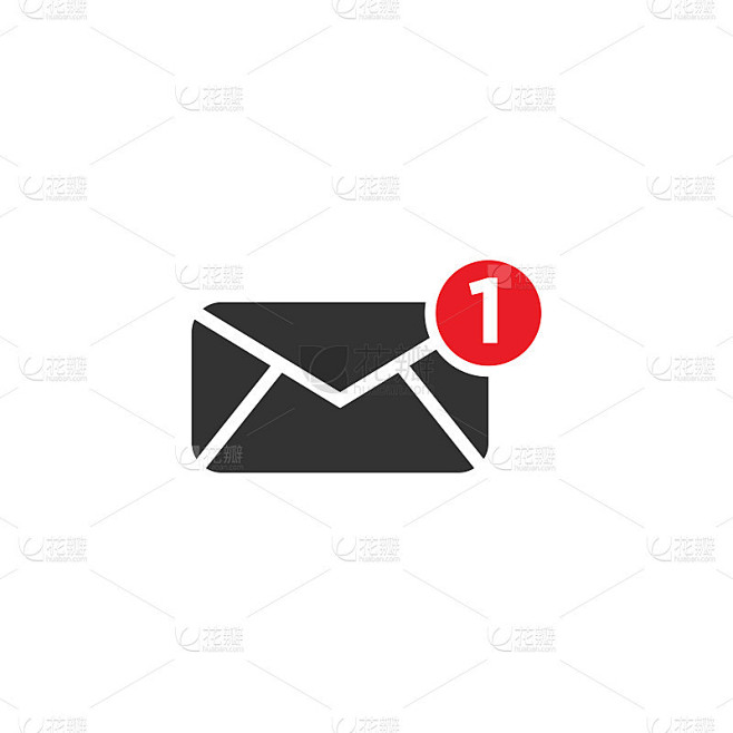 通知消息或电子邮件图标标志设计