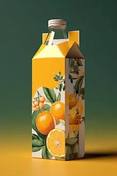 AI数字艺术饮料瓶包装样机模型