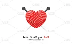 红色的心型缝线