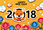 2018狗年新春春节Ai矢量海报Happy New Year#020509 :  