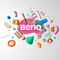 art direction  Benq Display monitor color 3D CGI pastel design digital