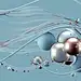 Beautiful abstract background with balls and lines. : Beautiful abstract background with balls and lines.
