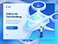 Air Taxi concept gradient taxi blue website landing page web ui icon illustration isometric