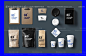 简约个性咖啡品牌VI样机咖啡杯袋子品牌文创周边咖啡包装设计素材-淘宝网
