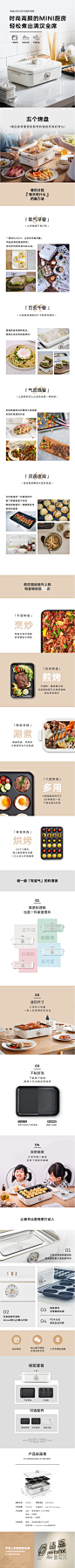 适盒 网红多功能料理锅 烤肉盘电烤炉小火锅烧烤涮蒸煮一体锅家用-tmall.com天猫