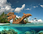 rock dolphin by hans kolb, digital art