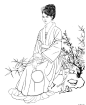 白描仕女图