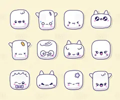 吉祥物矢量插画表情包卡通形象-素材库-sucai1.cn
