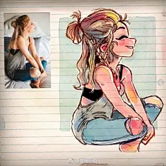 卡通人物手绘，风格超酷的！
每天画画小清新插画 ​​​​