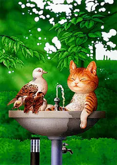 猫之绘画图集丨动物绘画平面插画