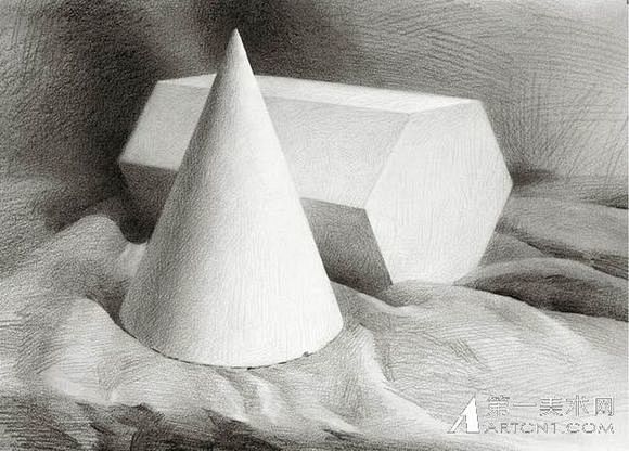 新手福利，优秀素描石膏几何体范画_自学素...