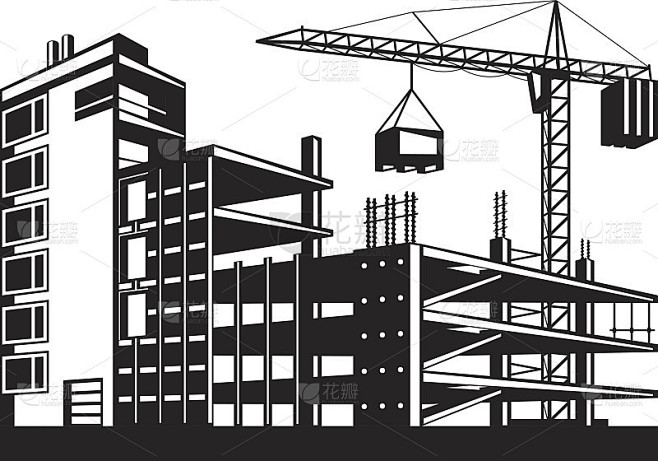 建筑在不同的建设阶段