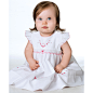 Baby Girls White Hand-Smocked Dress  #刺绣# #DIY# #布艺#