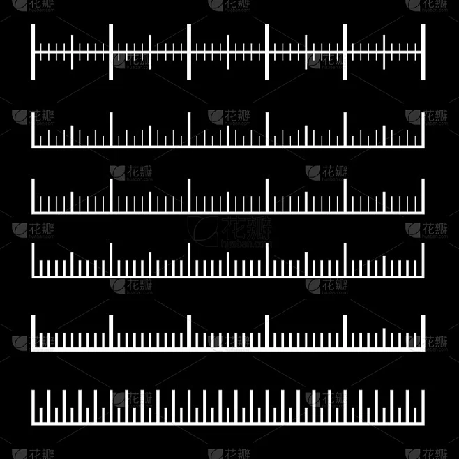 Vector set of metric rulers in flat style. Measuri素材-花瓣网