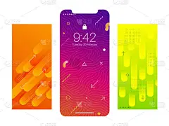 智能手机应用窗口的抽象壁纸集合 