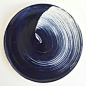 Glazed porcelain with underglaze brush stroke