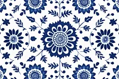 青花瓷纹插画绘画