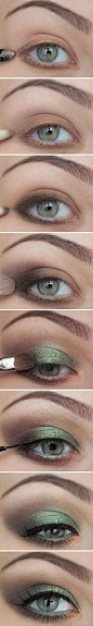 Green smokey eyes