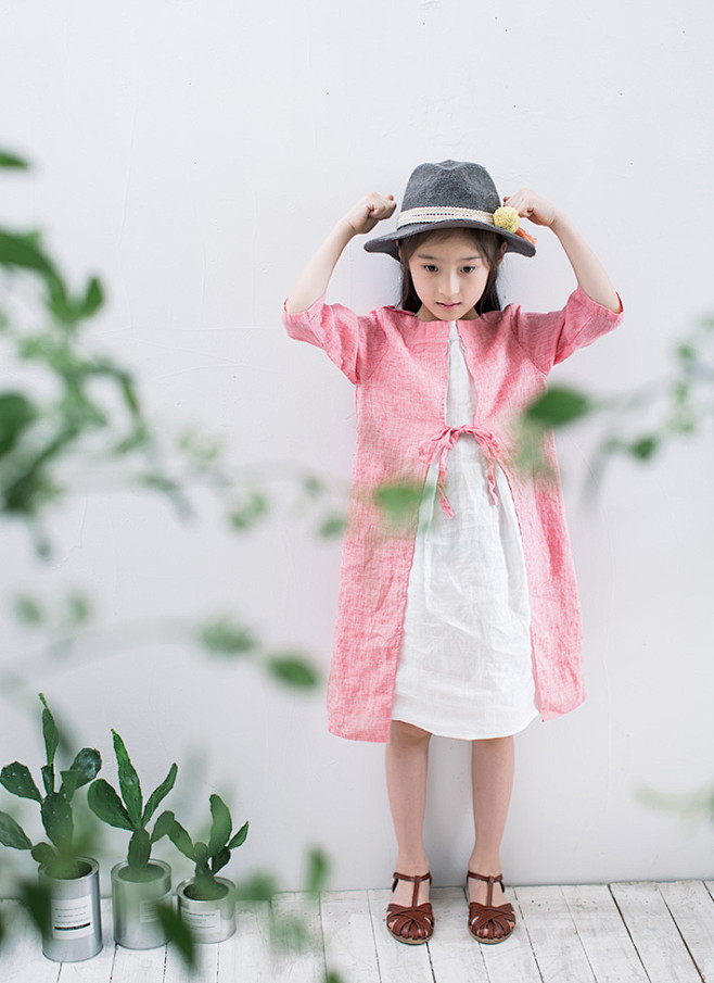 三茉T087朵/秘蜜/绽放童装系带拼接亚...