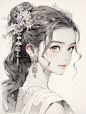 92绘画素材分享——古风美人 - 小红书