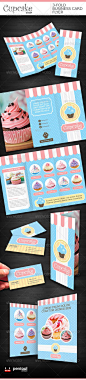 Cupcake Shop 3-Fold/Business Card/Flyer  #GraphicRiver         FEATURES -3-Fold A4 Format -Business Card 3.5×2 in -Flyer 5.8×8.3 in -CMYK: 