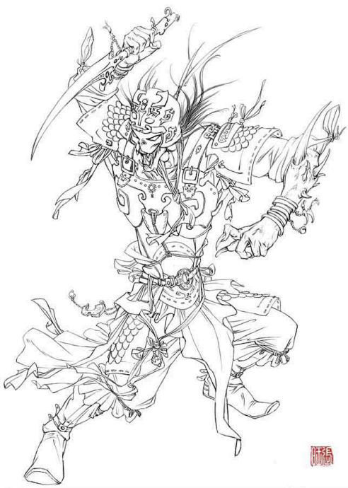 白描线稿之无常