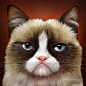 Grumpy Cat Painting by ThreshTheSky