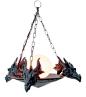 Gothic Lamp Dragon | Dragon Heads with Horns Lamp Hanging from Chains: 