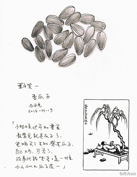 月光的画日记。
过年，瓜子总是少不了的，...