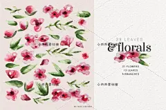 水彩水墨中国风粉色玫瑰花花瓣贺卡名片图案PNG设计素材png367-淘宝网